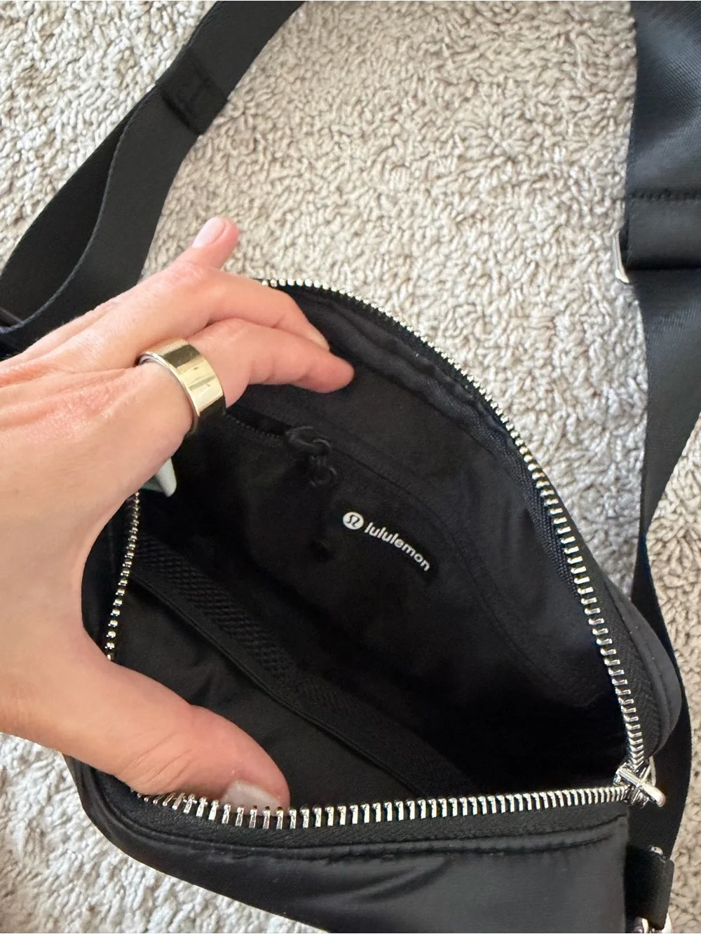 lululemon Black Puffer Crossbody Bag